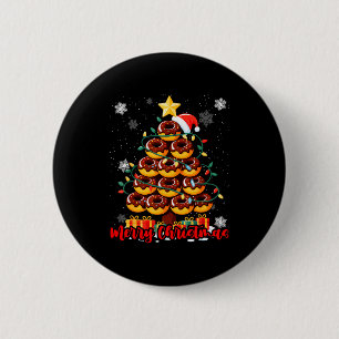 Food Lover Xmas Matching Santa Donuts Christmas Tr 2 Inch Round Button