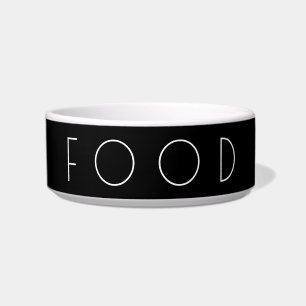 Food Modern Black Minimalist Dog Cat Pet Bowl
