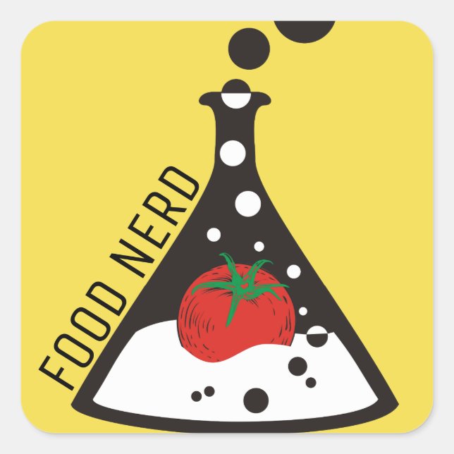 food nerd science beaker chef culinary sticker (Front)