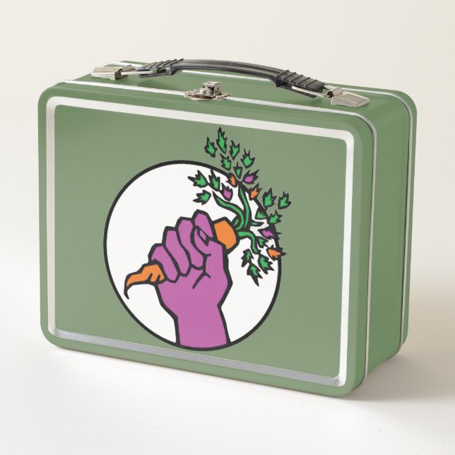 Food Not Bombs logo Metal Lunch Box (Front)