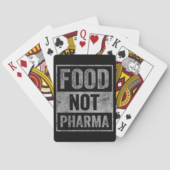 Food Not Pharma Natural Organic Nutrition Playing Cards (Back)