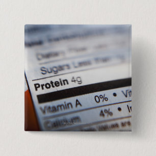 Food nutrition label 2 inch square button