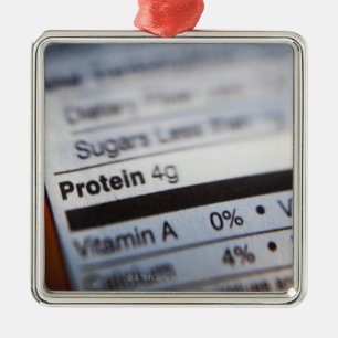 Food nutrition label metal ornament