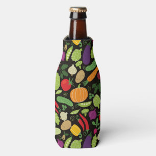 Food on a black background bottle cooler