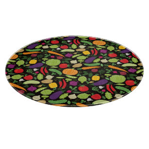 Food on a black background cutting board