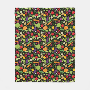 Food on a black background fleece blanket
