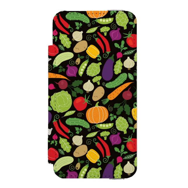 Food on a black background incipio iPhone wallet case (Folio Front)