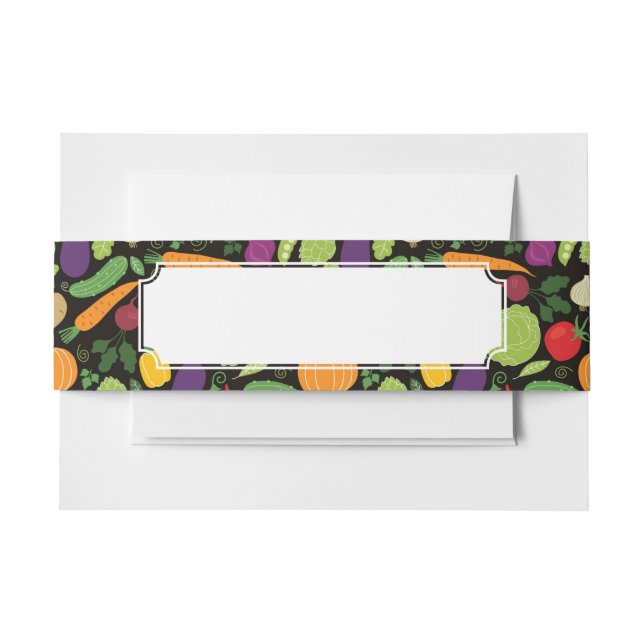 Food on a black background invitation belly band (Front Example)