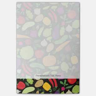 Food on a black background post-it notes