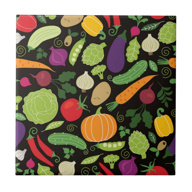 Food on a black background tile (Front)