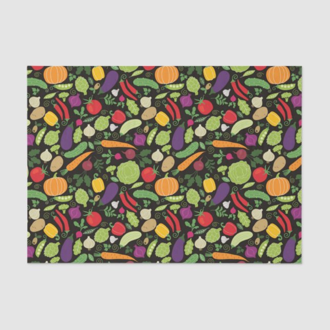 Food on a black background tissue paper (Front)