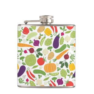 Food on a white background hip flask