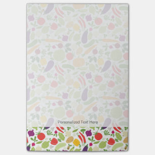 Food on a white background post-it notes