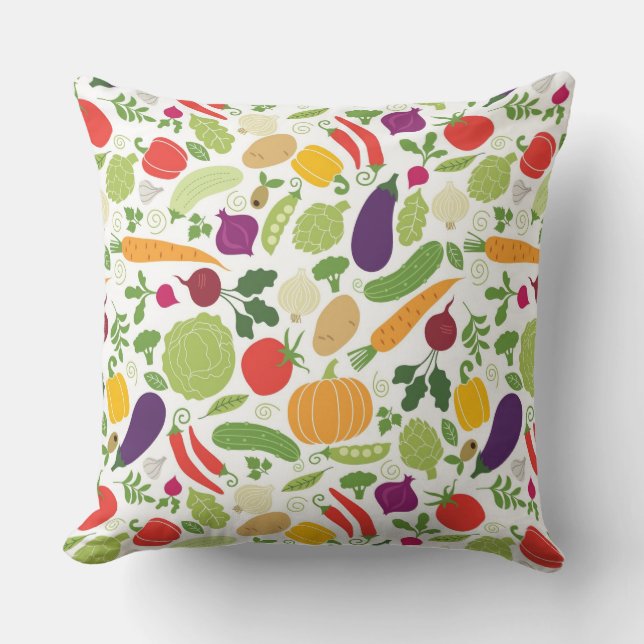 Food on a white background throw pillow (Front)