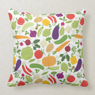 Food on a white background throw pillow