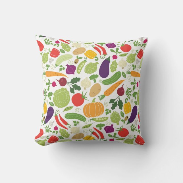 Food on a white background throw pillow (Front)