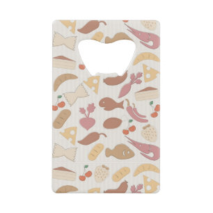 Food Pattern 2 2 Credit Card Bottle Opener