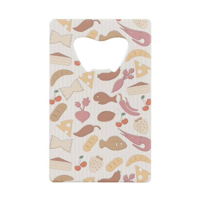 Food Pattern 2 2 Credit Card Bottle Opener (Front)
