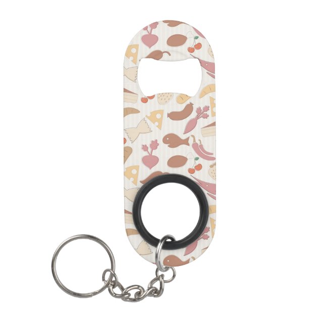 Food Pattern 2 2 Mini Bottle Opener (Front)
