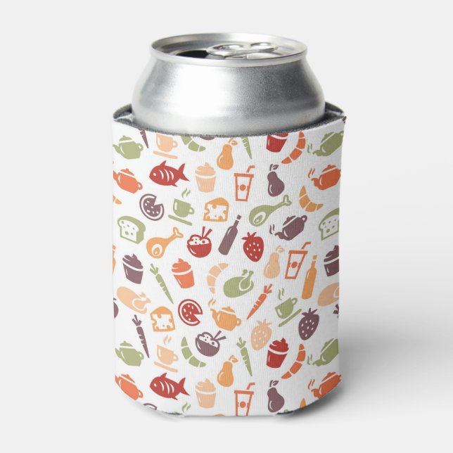 Food Pattern 2 Can Cooler (Can Front)