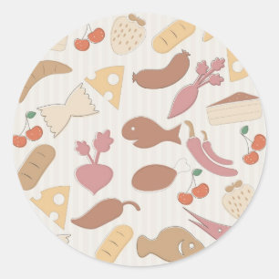 Food Pattern 2 Classic Round Sticker