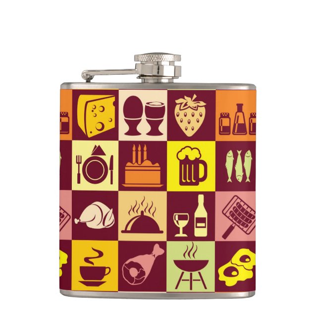 Food Pattern 2 Hip Flask (Front)