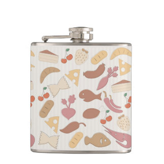 Food Pattern 2 Hip Flask