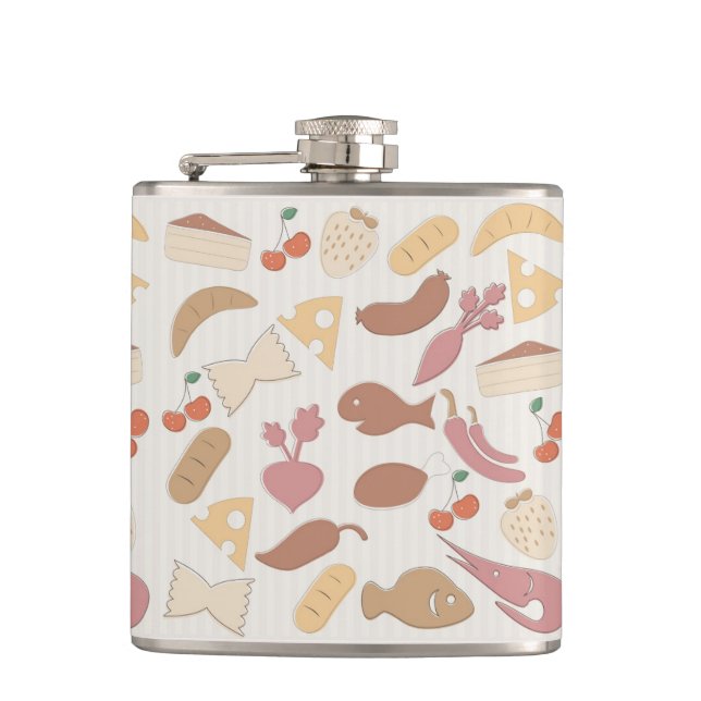 Food Pattern 2 Hip Flask (Front)