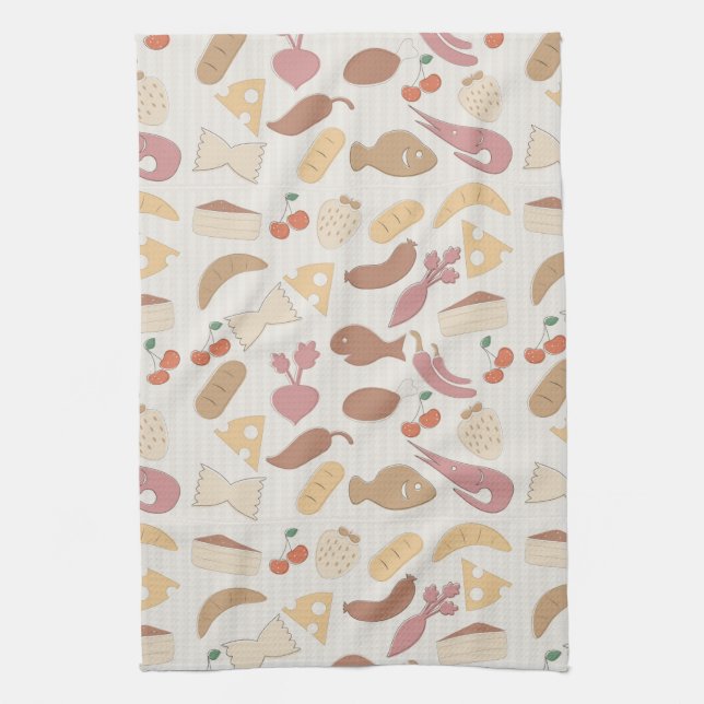 Food Pattern 2 Kitchen Towel (Vertical)