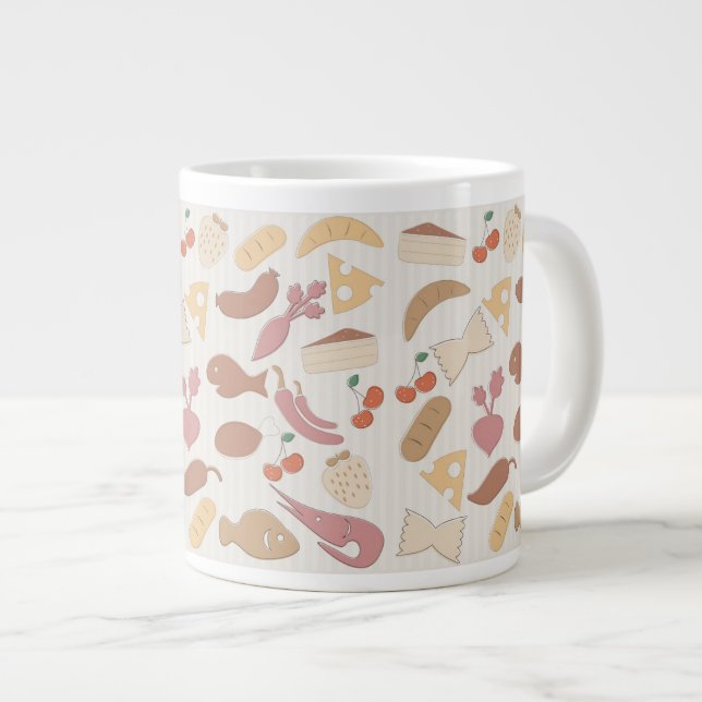 Food Pattern 2 Large Coffee Mug (Front Right)