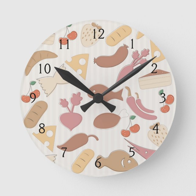 Food Pattern 2 Round Clock (Front)
