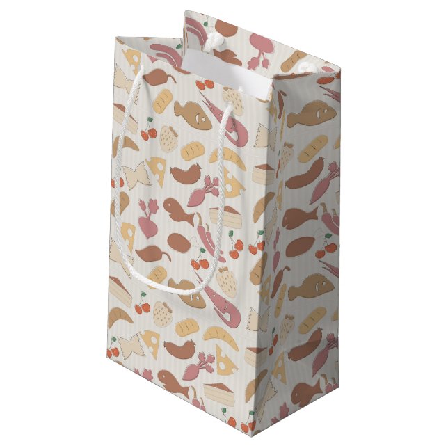 Food Pattern 2 Small Gift Bag (Back Angled)