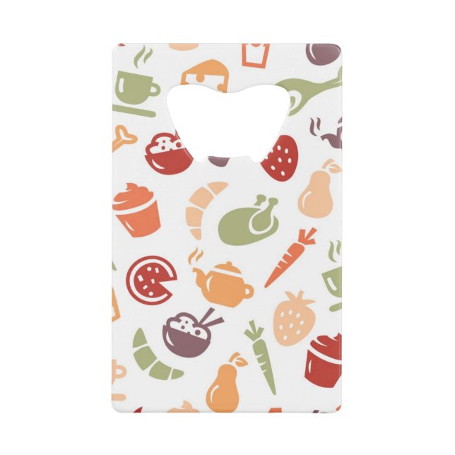 Food Pattern 2 Wallet Bottle Opener (Front)