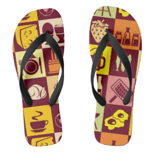 Food Pattern 3 Flip Flops