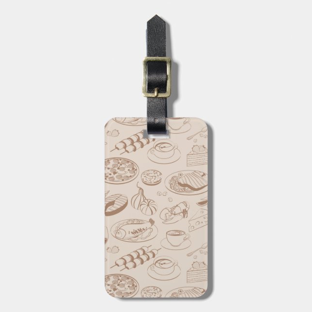 Food Pattern 3 Luggage Tag (Front Vertical)
