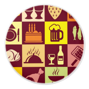 Food Pattern 4 Ceramic Knob