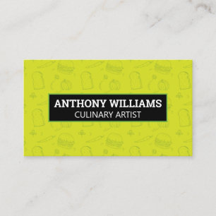 Food Pattern Background Cooking Business Card