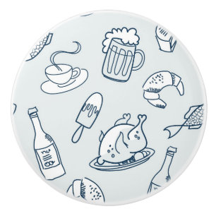 Food Pattern Ceramic Knob