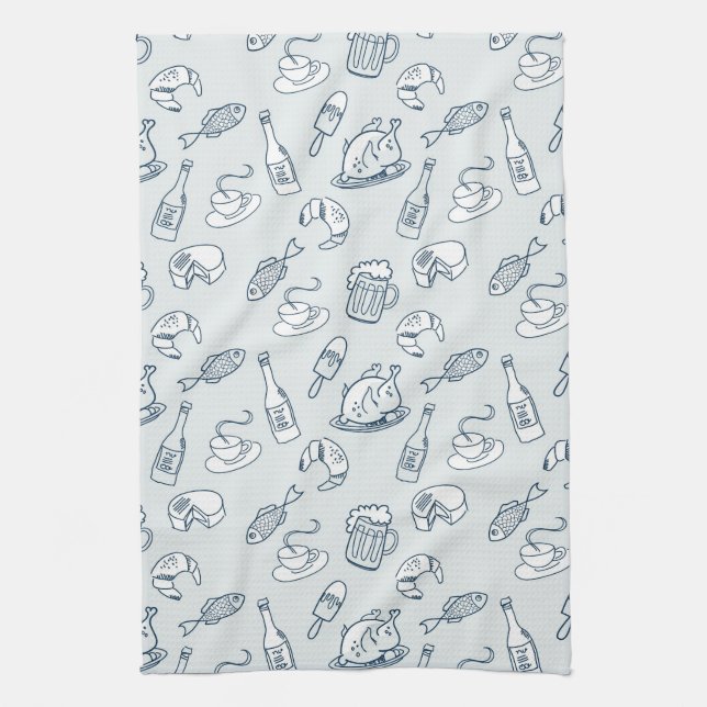 Food Pattern Kitchen Towel (Vertical)