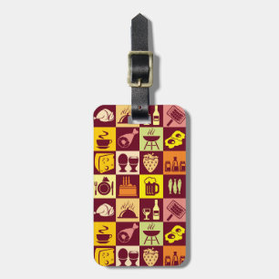 Food Pattern Luggage Tag