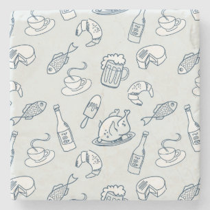Food Pattern Stone Coaster