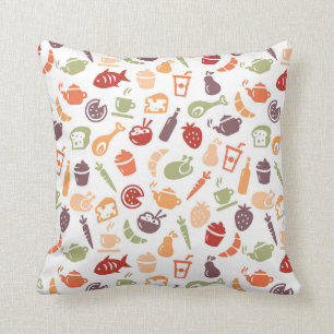 Food Pattern Throw Pillow