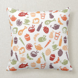Food Pattern Throw Pillow