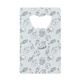 Food Pattern Wallet Bottle Opener
