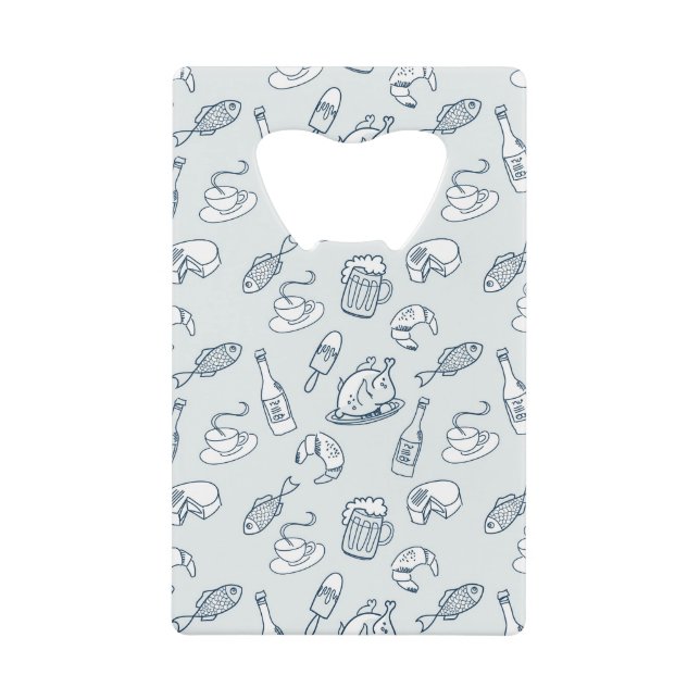 Food Pattern Wallet Bottle Opener (Front)