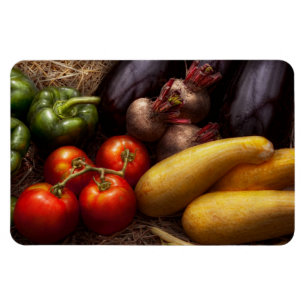 Food - Peppers, Tomatoes, Squash and Turnips Magnet