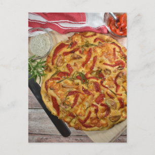 Food Photography Italian Focaccia Red Pepper Bread Postcard