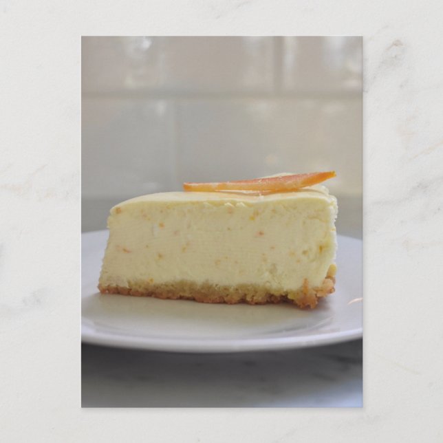 Food Photography Orange Cheesecake Cake Slice Postcard (Front)