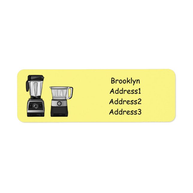 Food processor & blender cartoon illustration (Front)