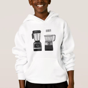 Food processor & blender cartoon illustration 